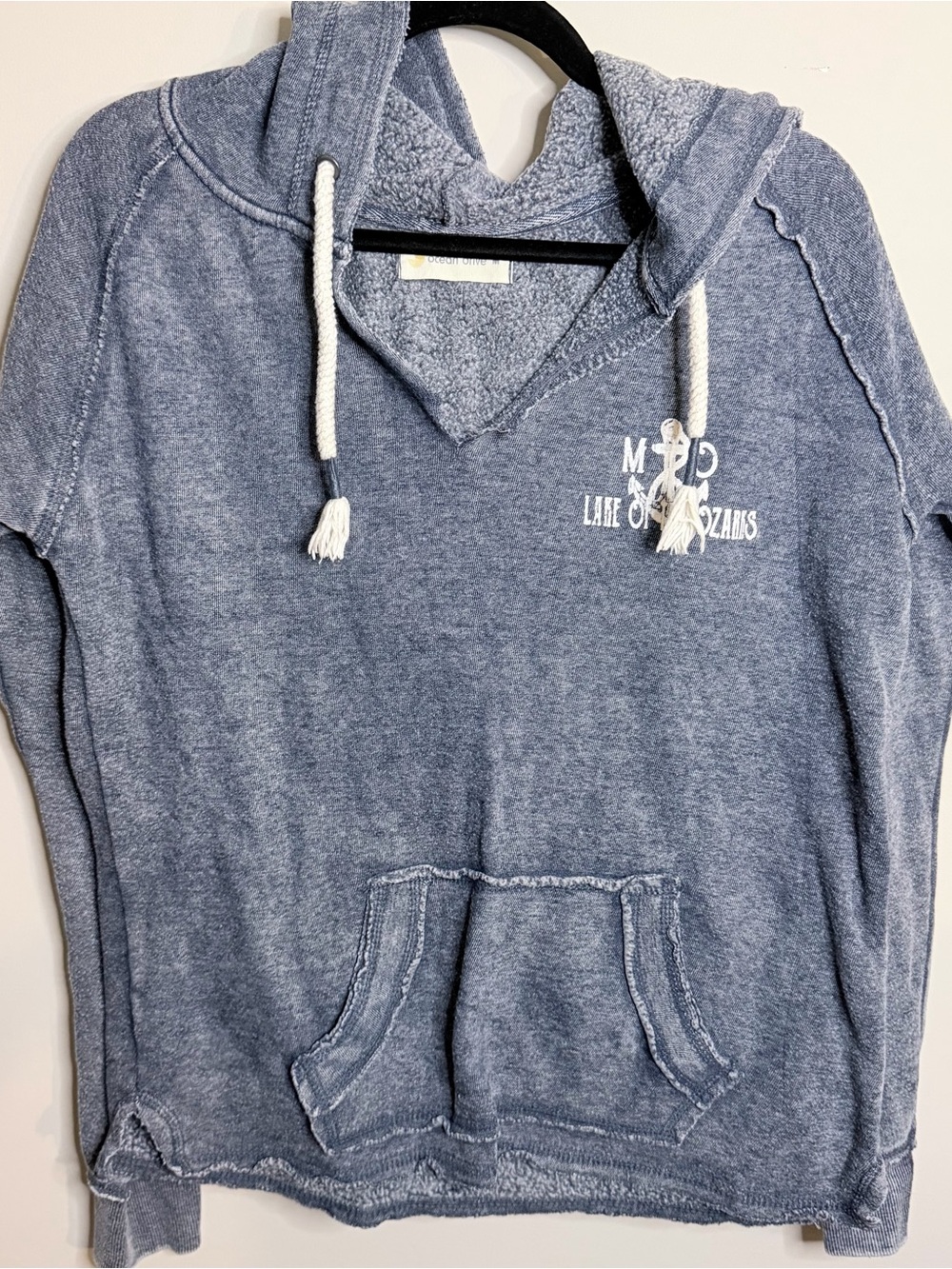 Cozy Blue Hooded Pullover Sweater - Lake Vibes Anchor coastal